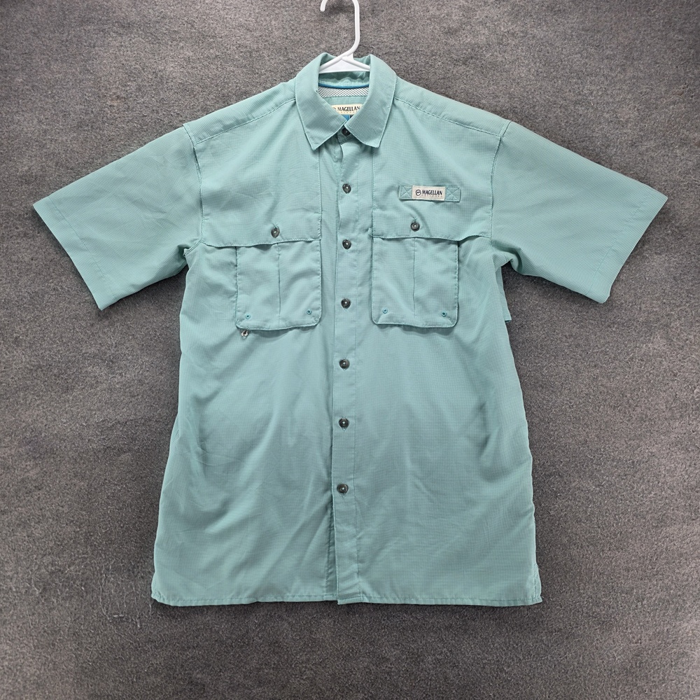 Magellan Outdoors Shirt Mens XS Green Short Sleeve Fishing MagWick Button Front